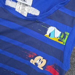 Disney Parks Tank Top Women Small Blue Striped Mickey 2020 Sleeveless Poly Rayon